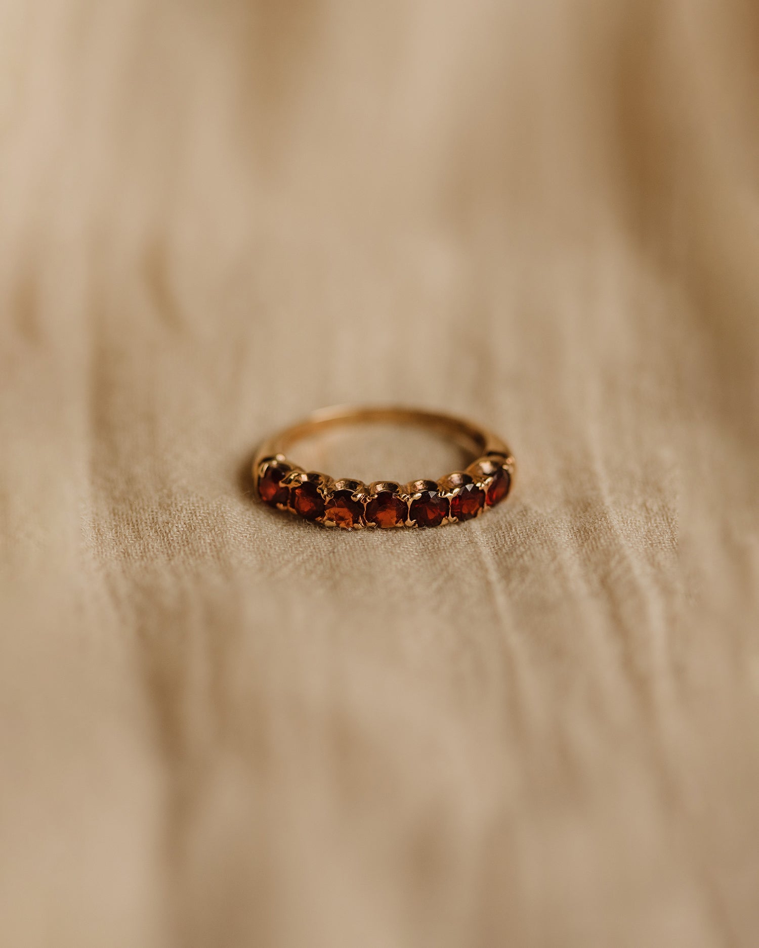 Image of Zadie Vintage 9ct Gold Garnet Ring