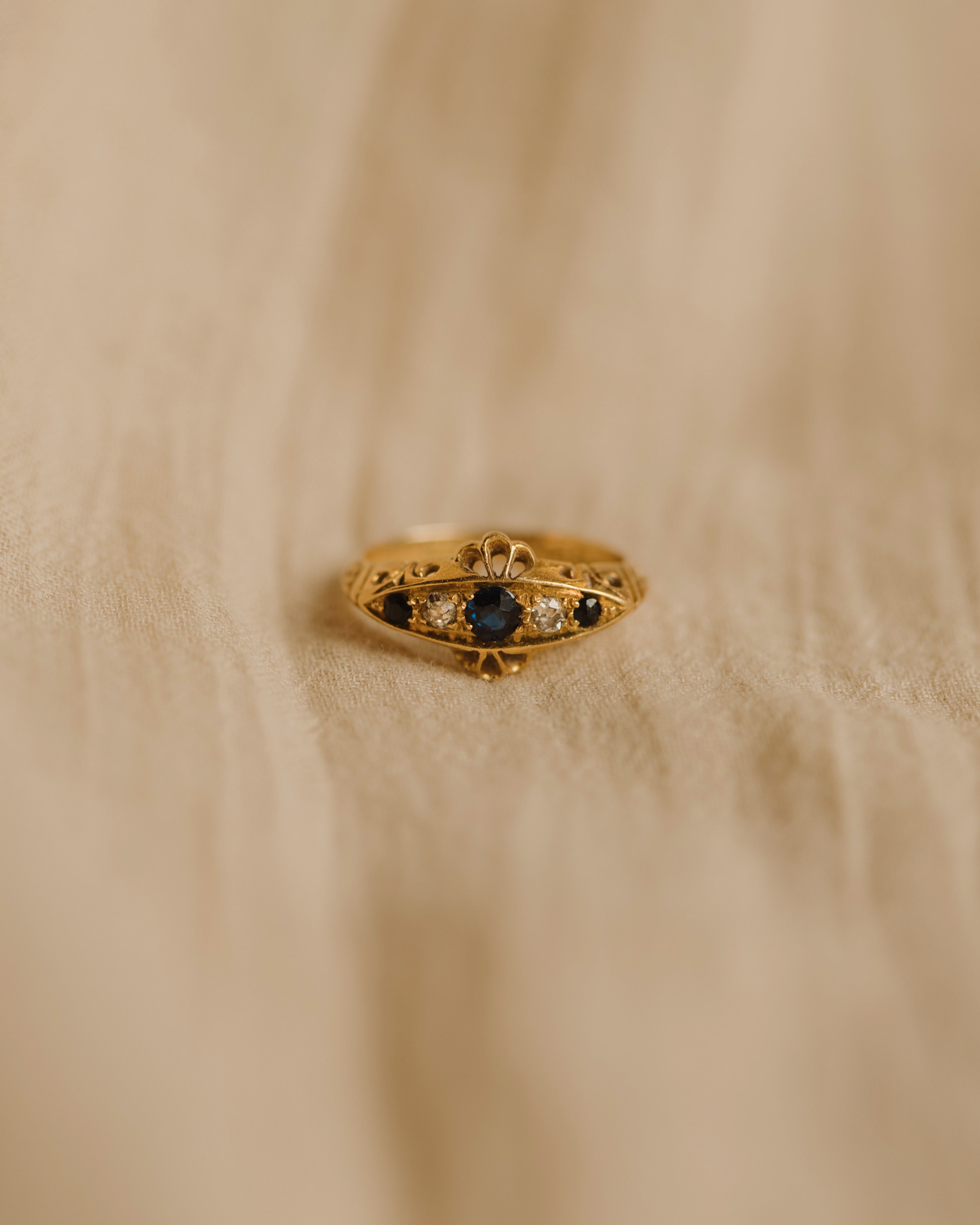 Marcella Antique 18ct Gold Sapphire & Diamond Ring