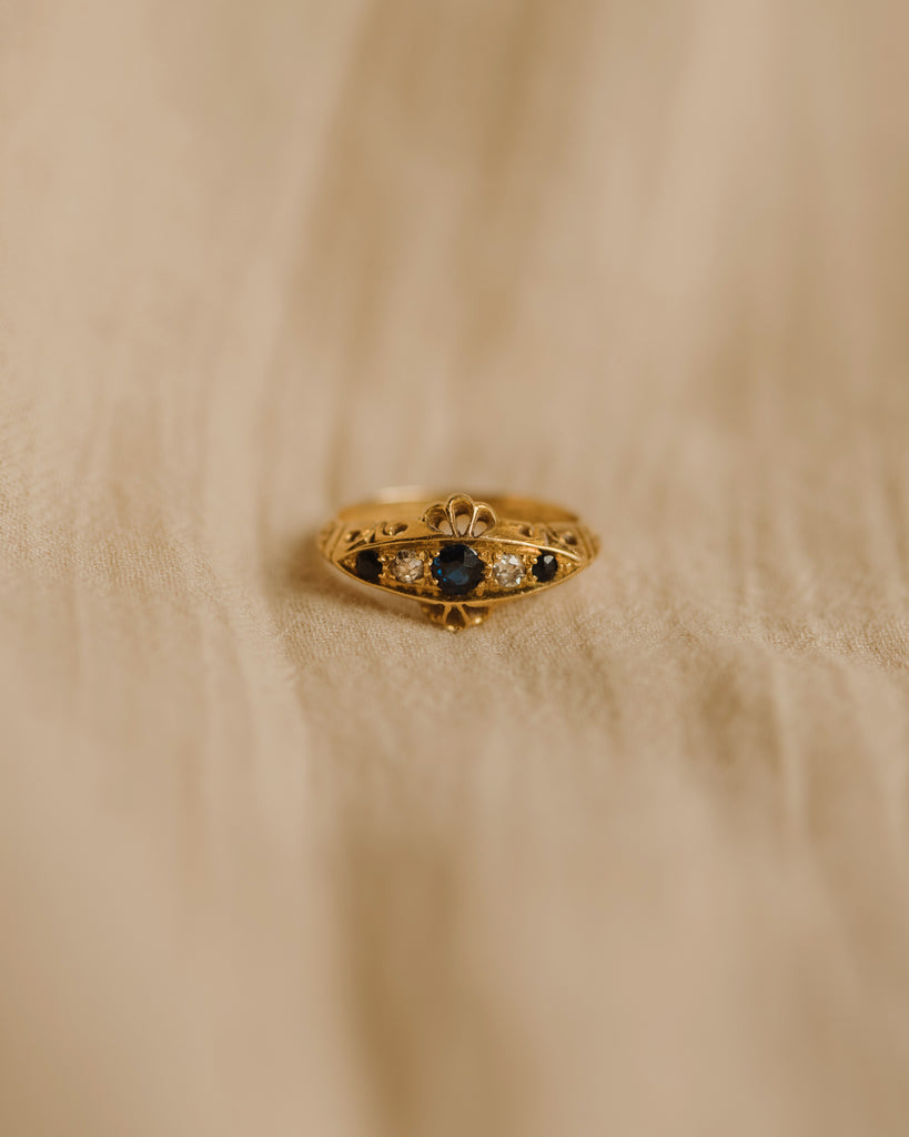 Marcella Antique 18ct Gold Sapphire & Diamond Ring