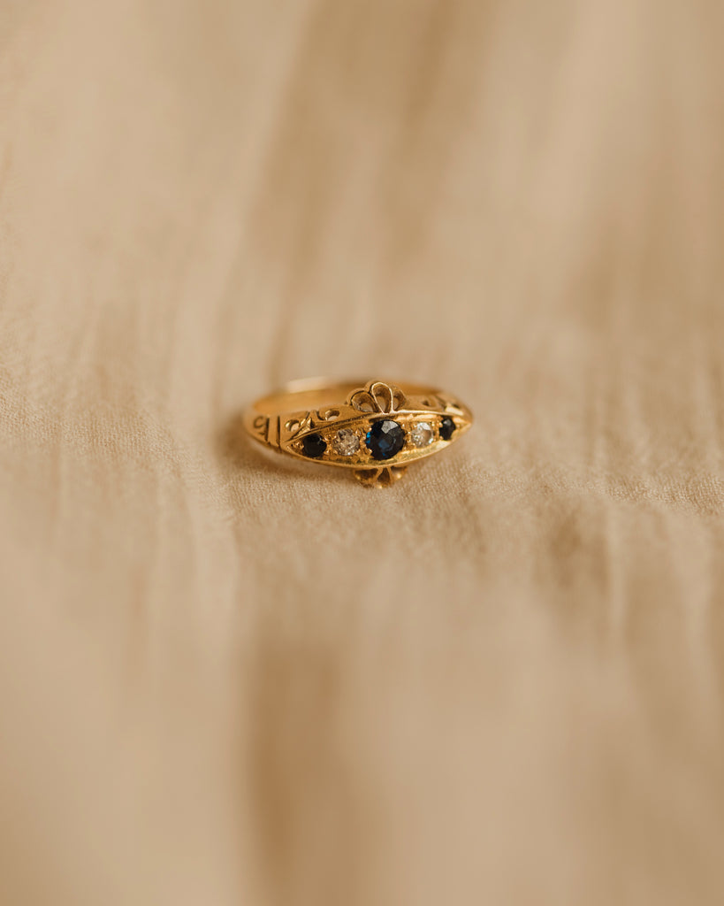 Marcella Antique 18ct Gold Sapphire & Diamond Ring