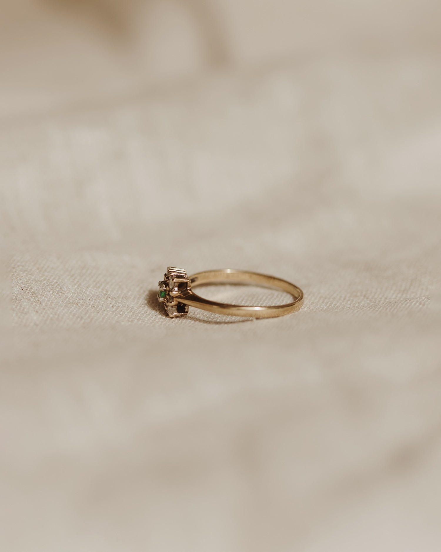 Iris 9ct Gold Emerald & Diamond Ring