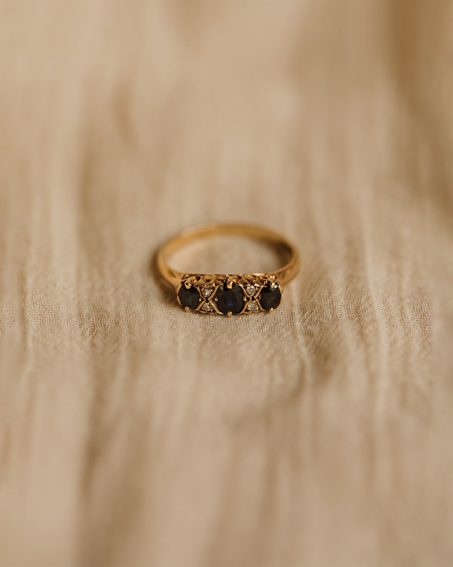 Audrey 1980 9ct Gold Sapphire & Diamond Ring