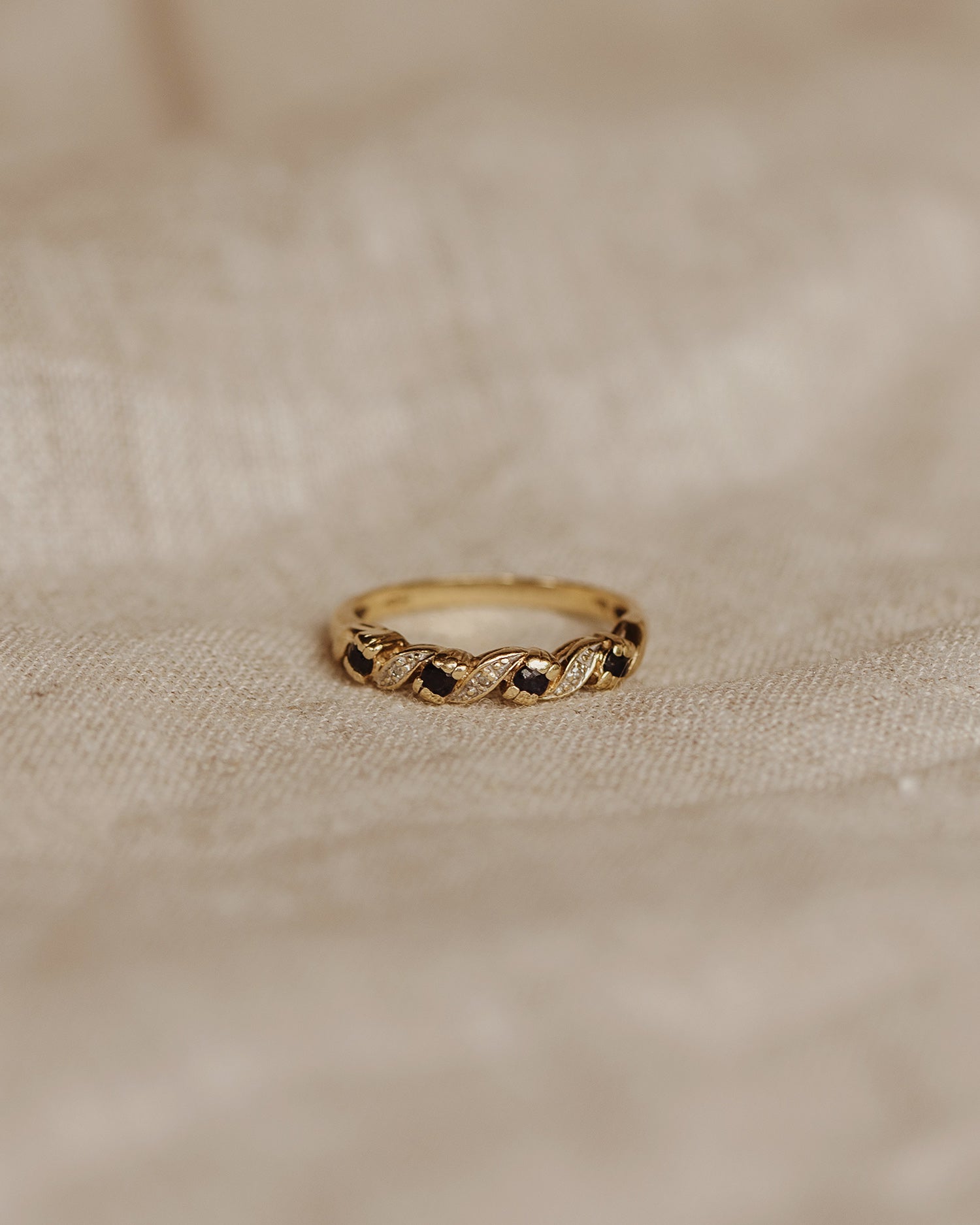 Alma 9ct Gold Sapphire & Diamond Ring