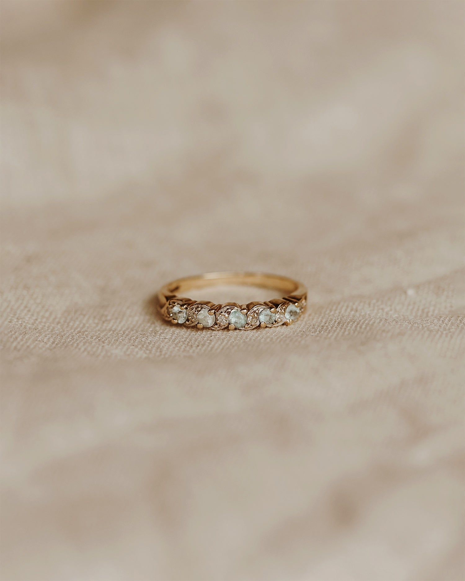 Image of Harriet 9ct Gold Aquamarine & Diamond Ring