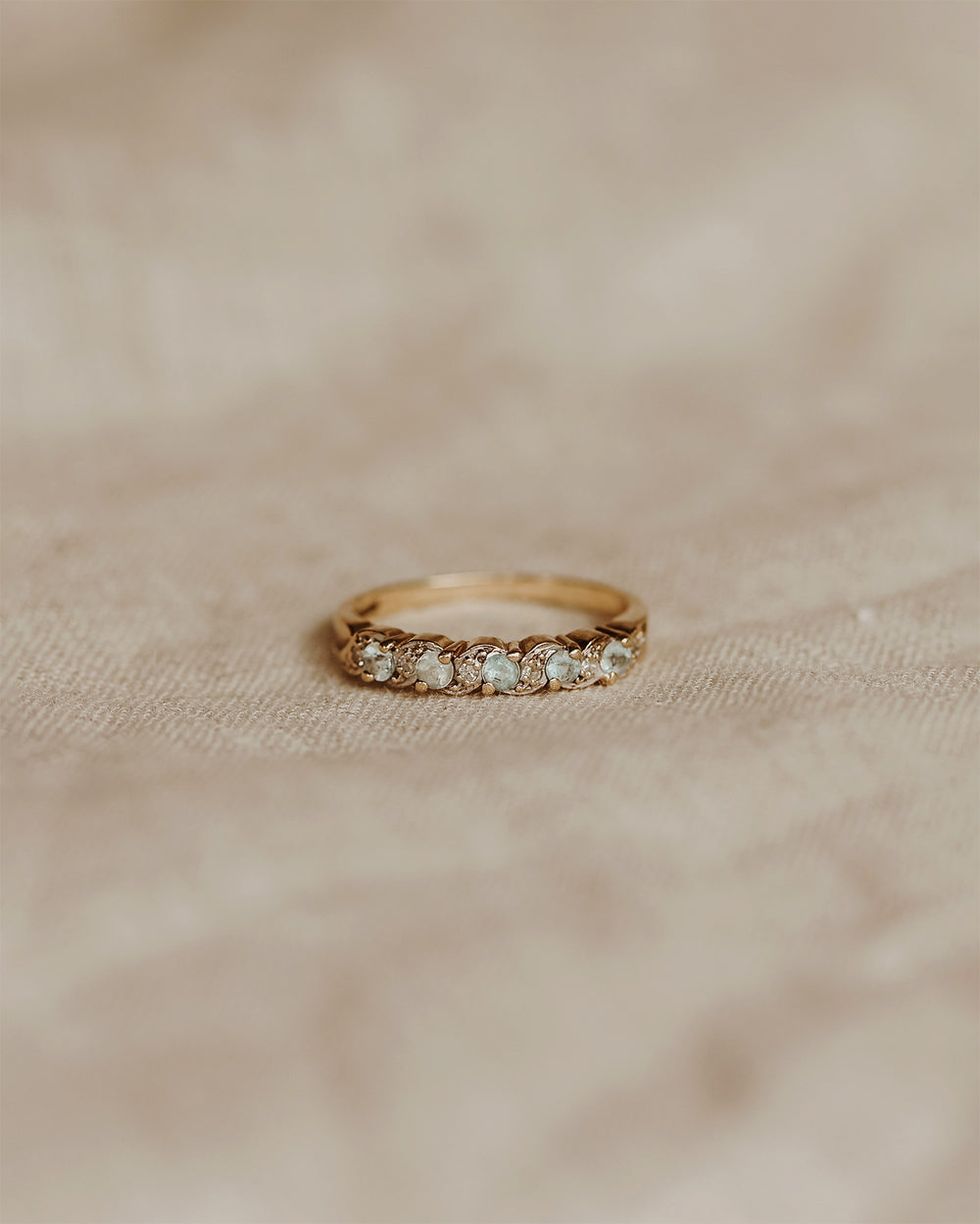 Harriet 9ct Gold Aquamarine & Diamond Ring