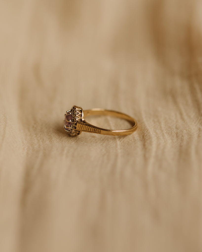 Eugenie 1978 9ct Gold Amethyst & Diamond Ring