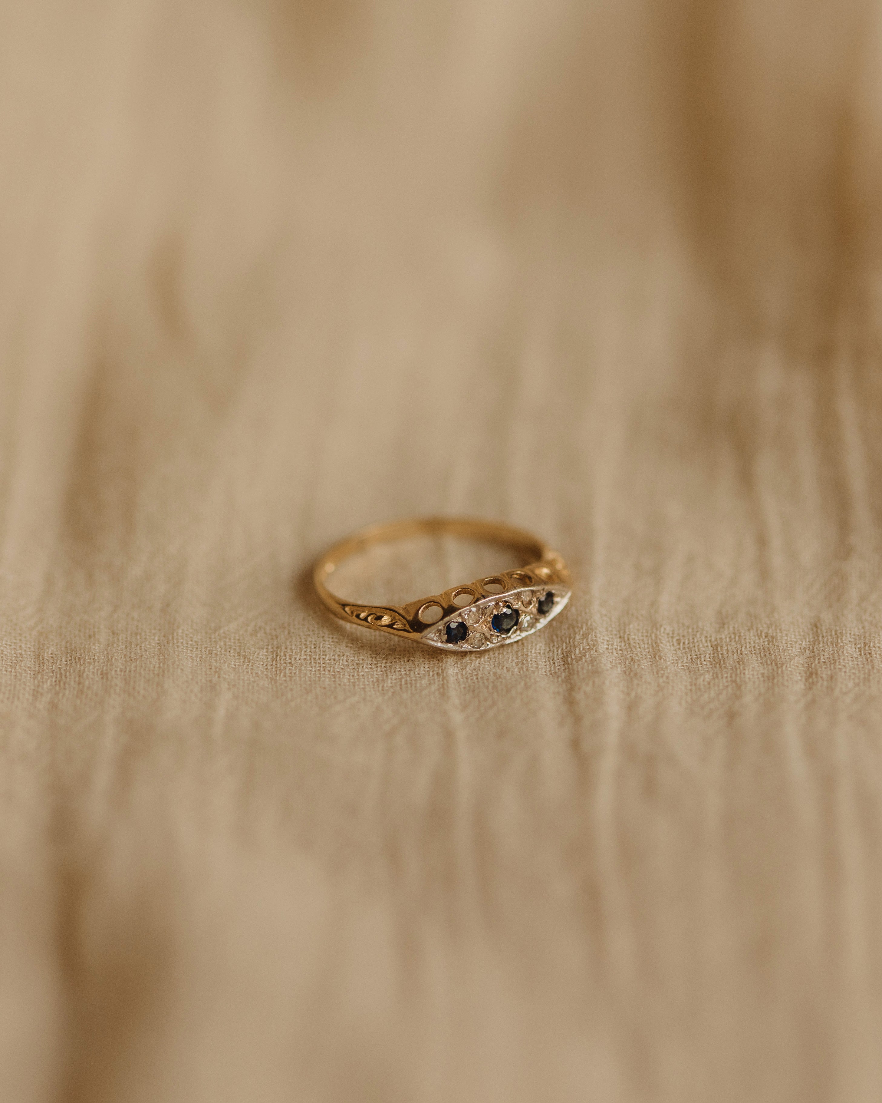 Evie Antique 9ct Gold Sapphire & Diamond Ring