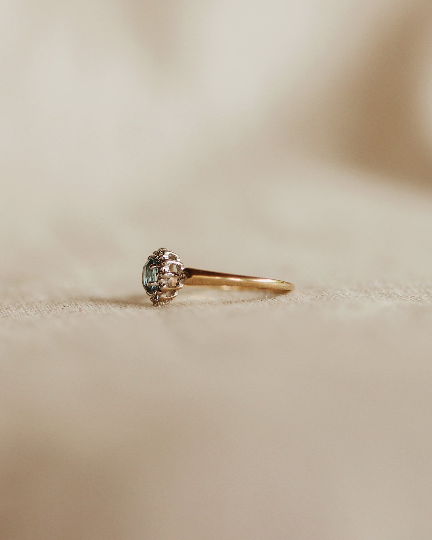 Francine 9ct Gold Aquamarine & Diamond Ring