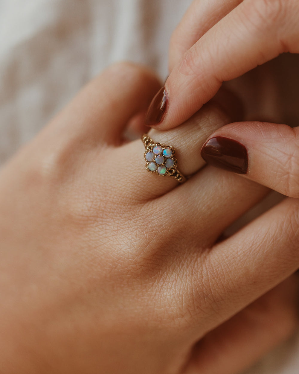 Nina 9ct Gold Opal Cluster Ring