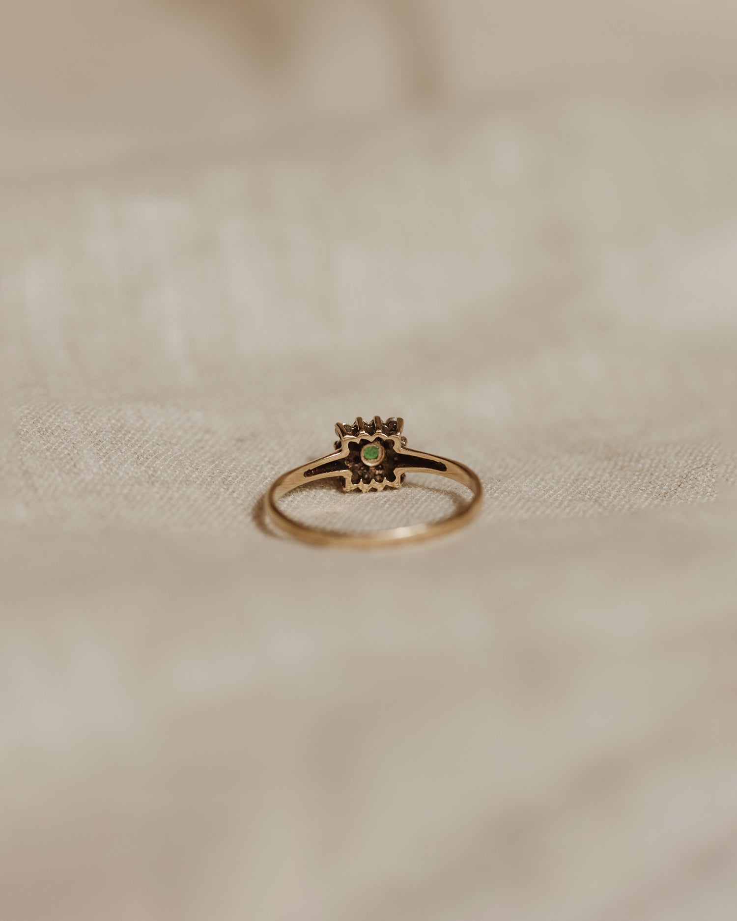 Iris 9ct Gold Emerald & Diamond Ring