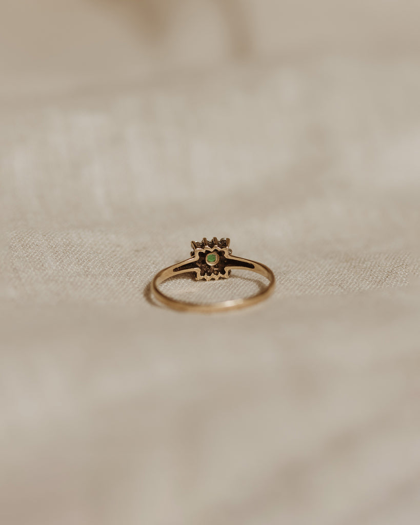 Iris 9ct Gold Emerald & Diamond Ring