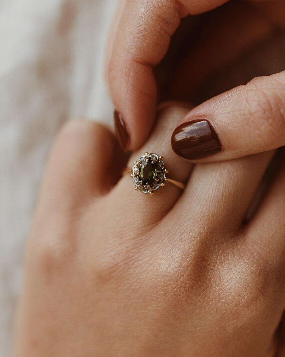 Dahlia 9ct Gold Tourmaline & Diamond Ring