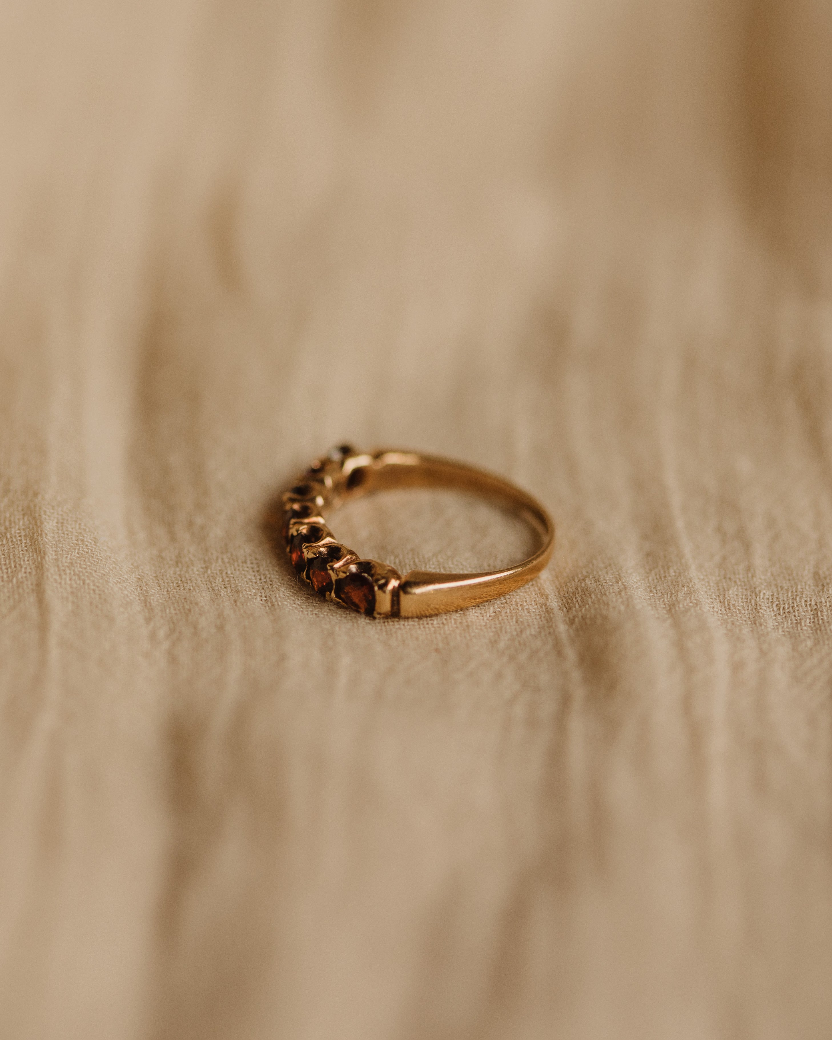 Zadie Vintage 9ct Gold Garnet Ring