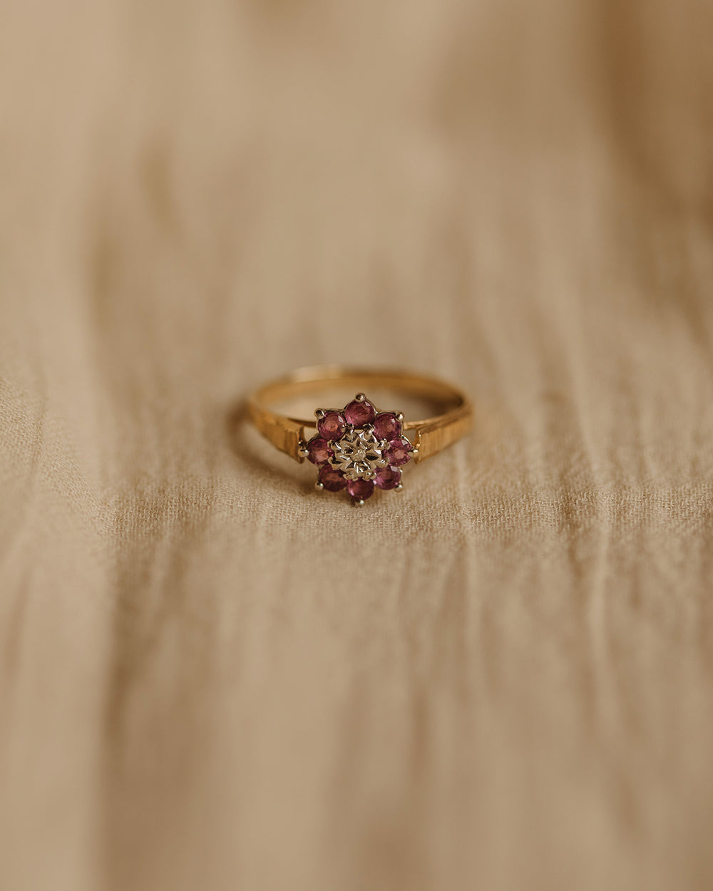 Rosalind Vintage 9ct Gold Ruby & Diamond Ring