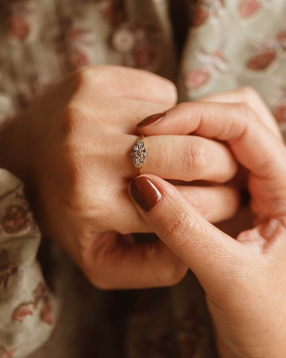 Nettie 9ct Gold Aquamarine & Diamond Ring