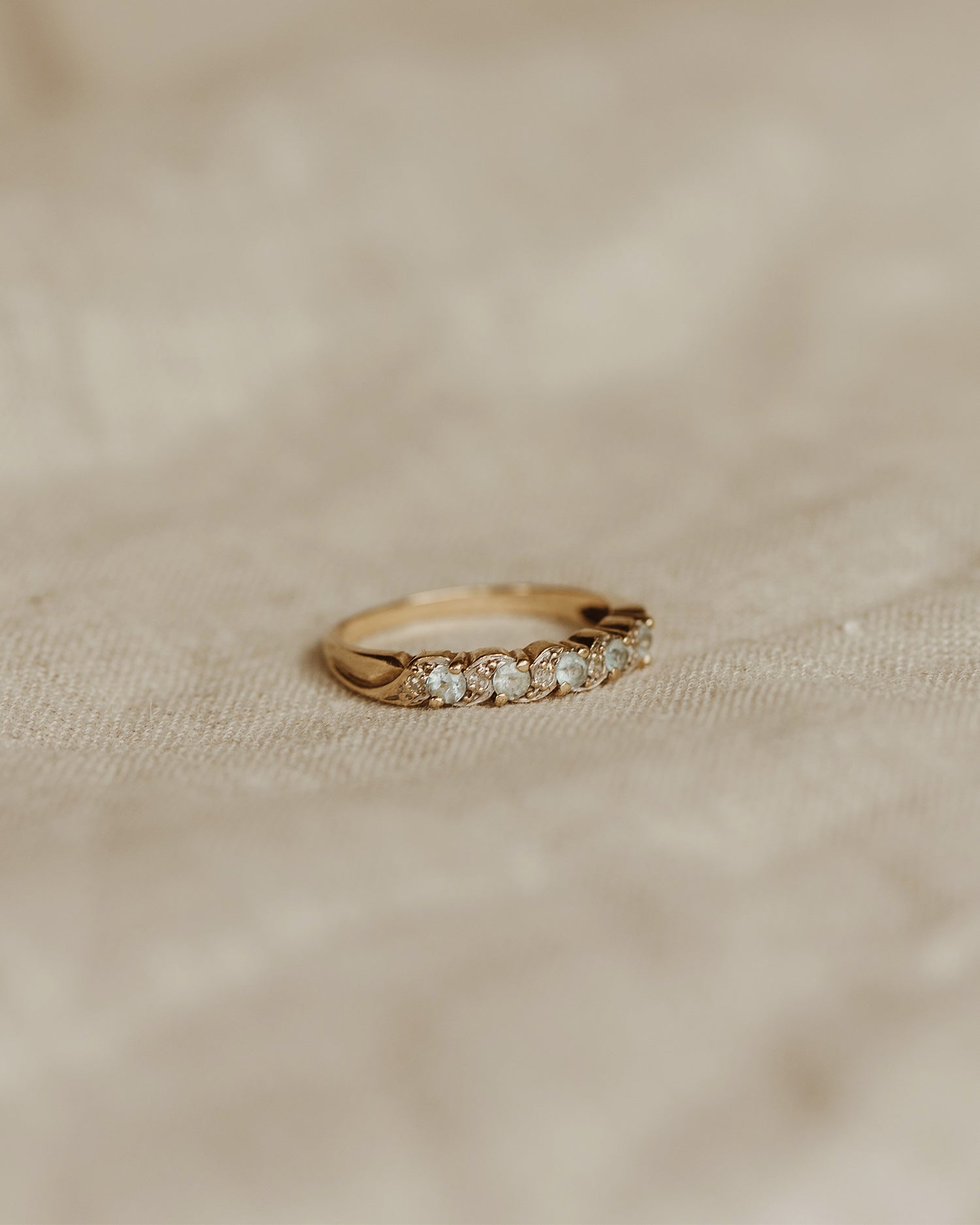 Harriet 9ct Gold Aquamarine & Diamond Ring