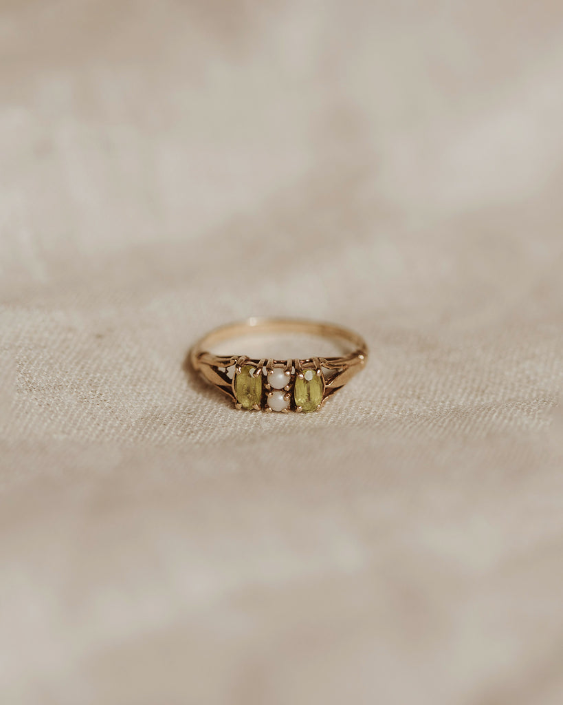 Matilda 9ct Gold Peridot & Pearl Ring