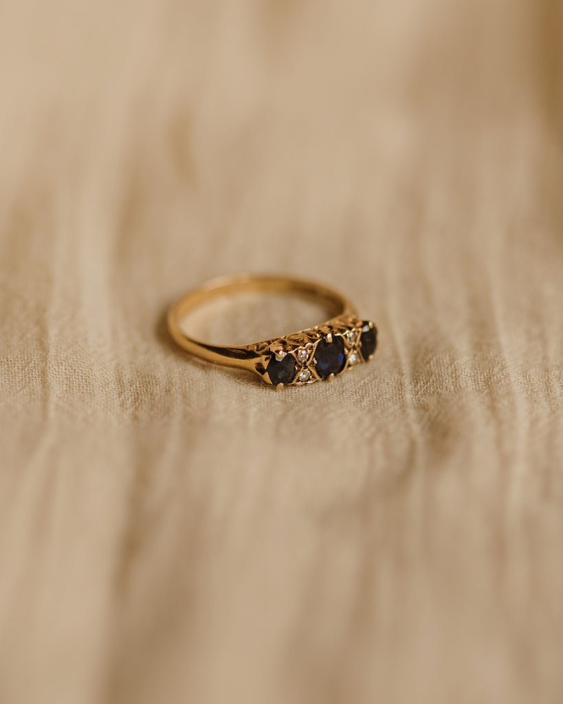 Audrey 1980 9ct Gold Sapphire & Diamond Ring