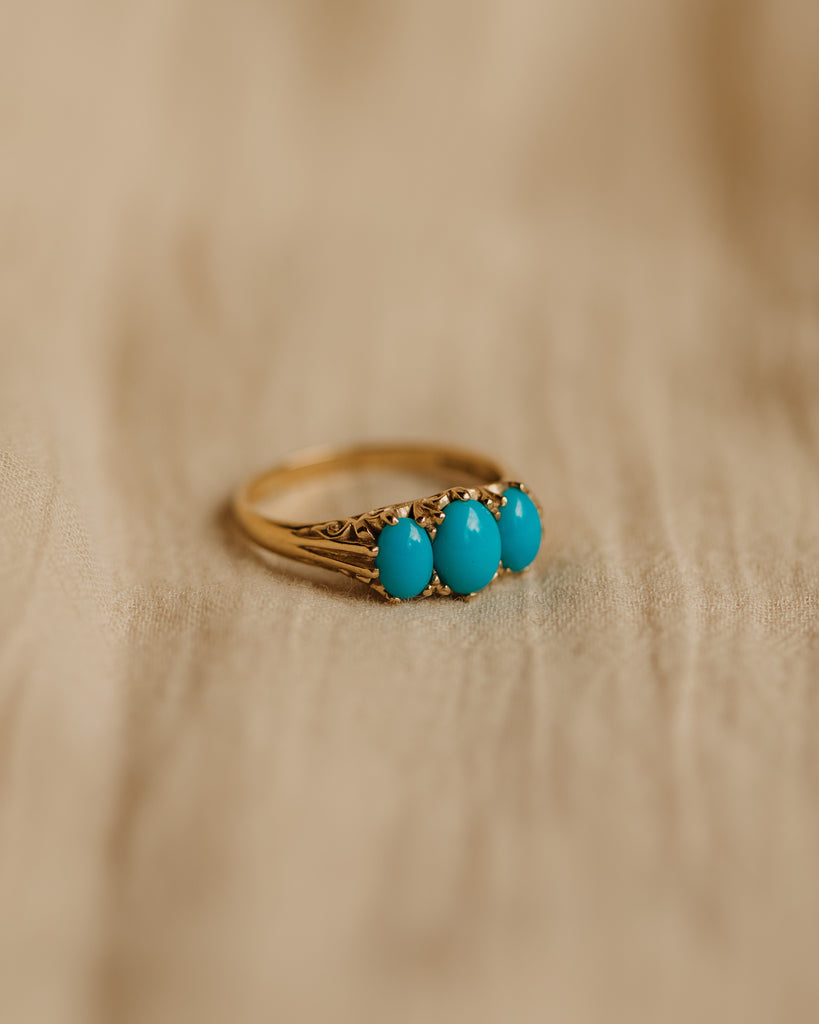 Jean Vintage 9ct Gold Turquoise Ring