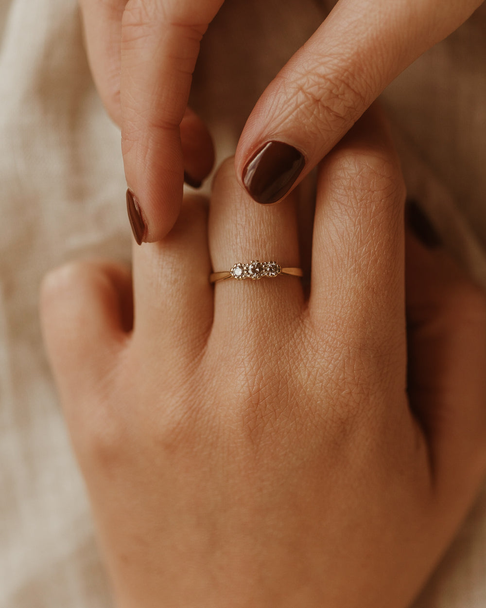 Juniper 18ct Gold Diamond Trilogy Ring