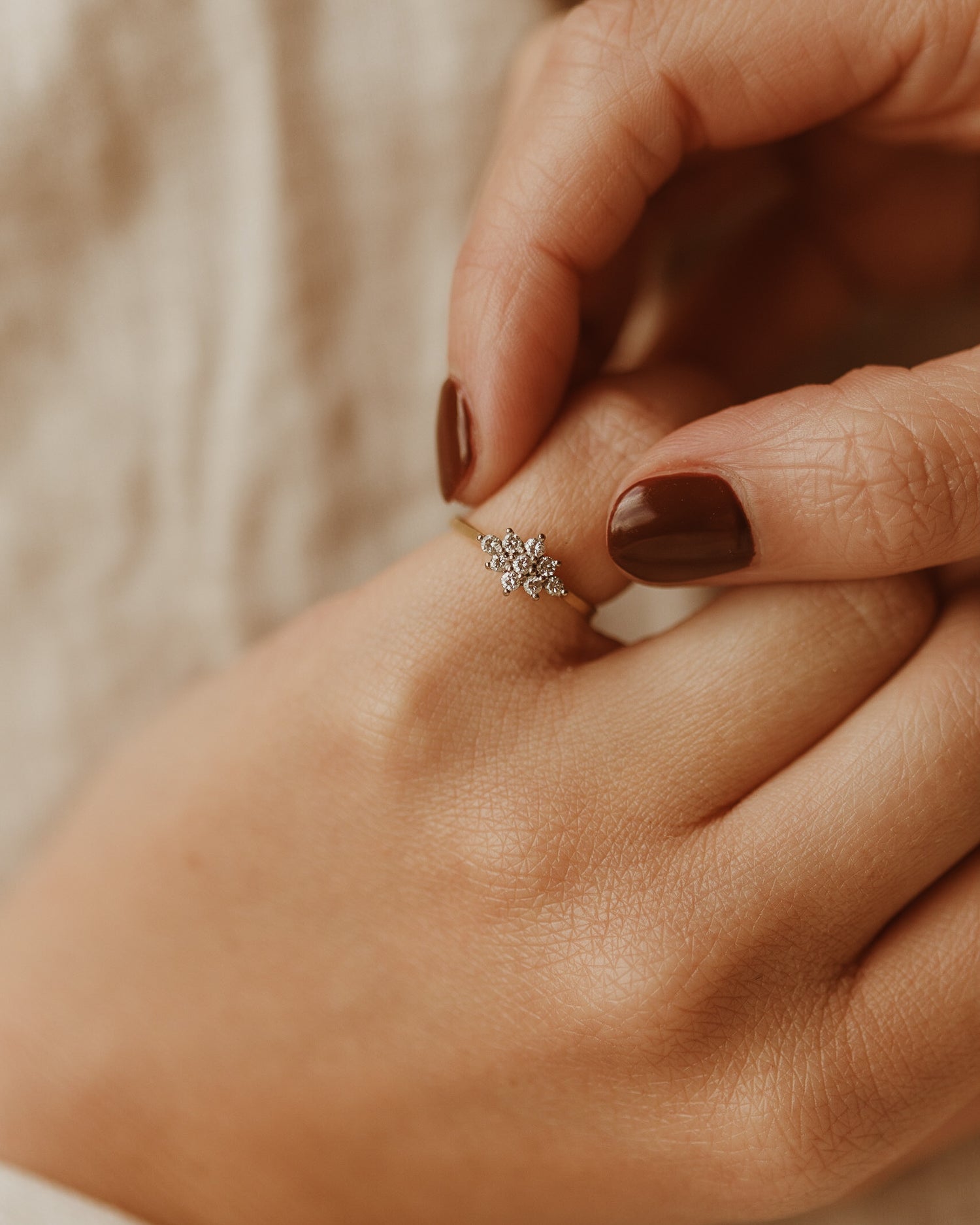 Image of Posey 18ct Gold Diamond Cluster Ring