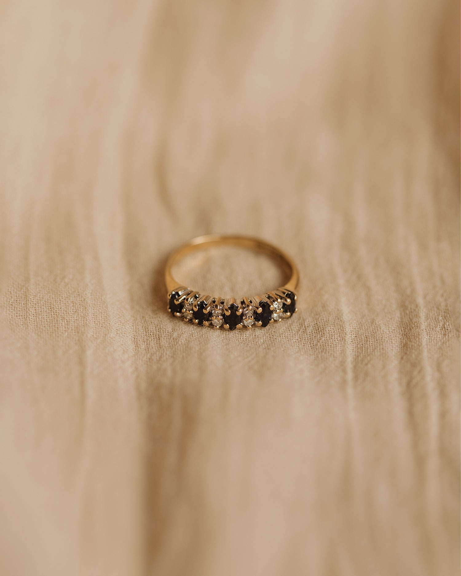 Image of Lottie 1991 9ct Gold Sapphire & Diamond Ring