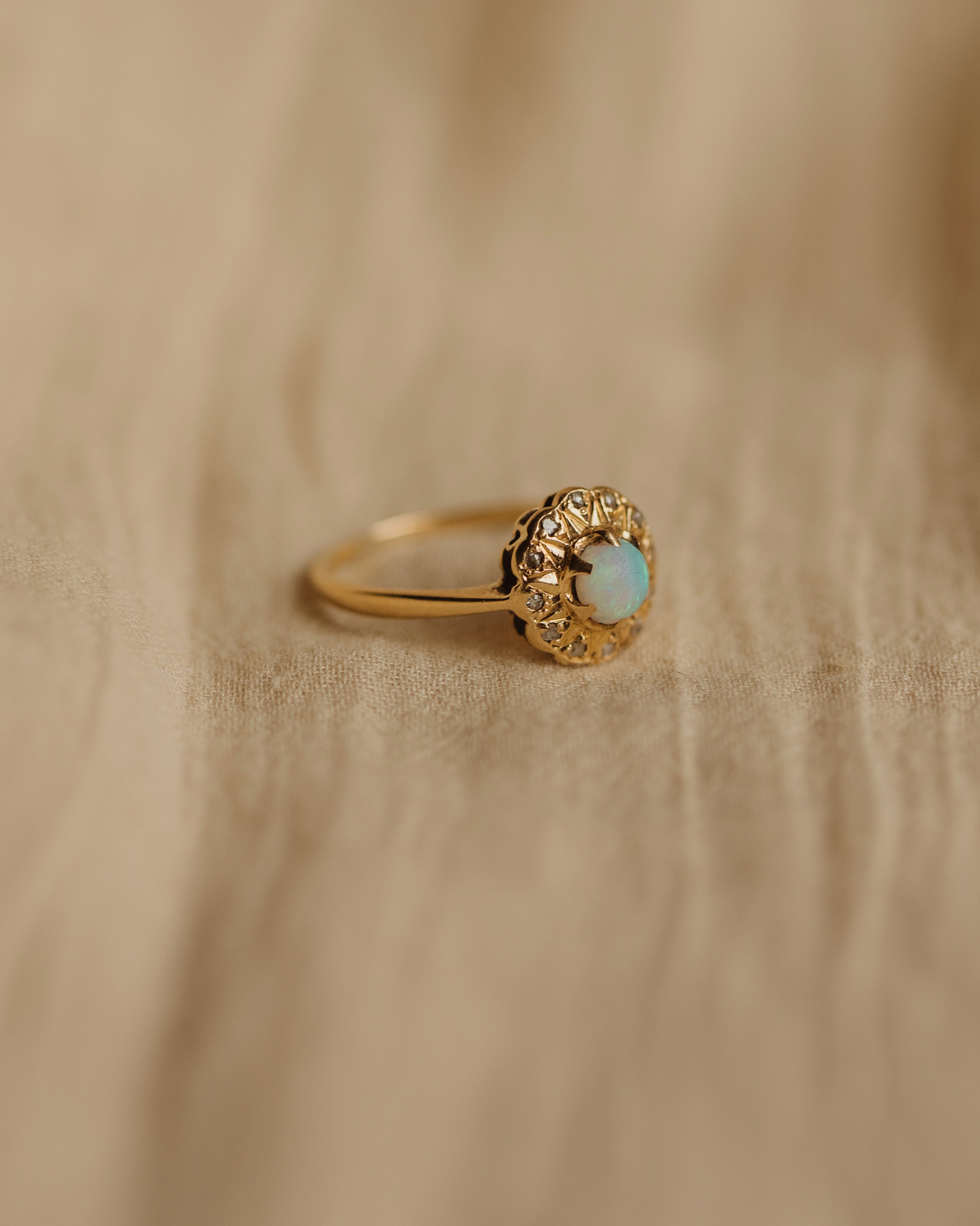 Janie Vintage 18ct Gold Opal & Diamond Ring