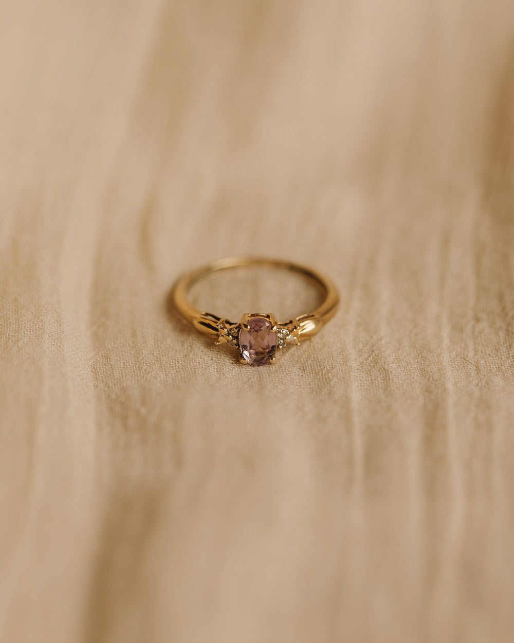 Henrietta Vintage 9ct Gold Amethyst & Diamond Ring