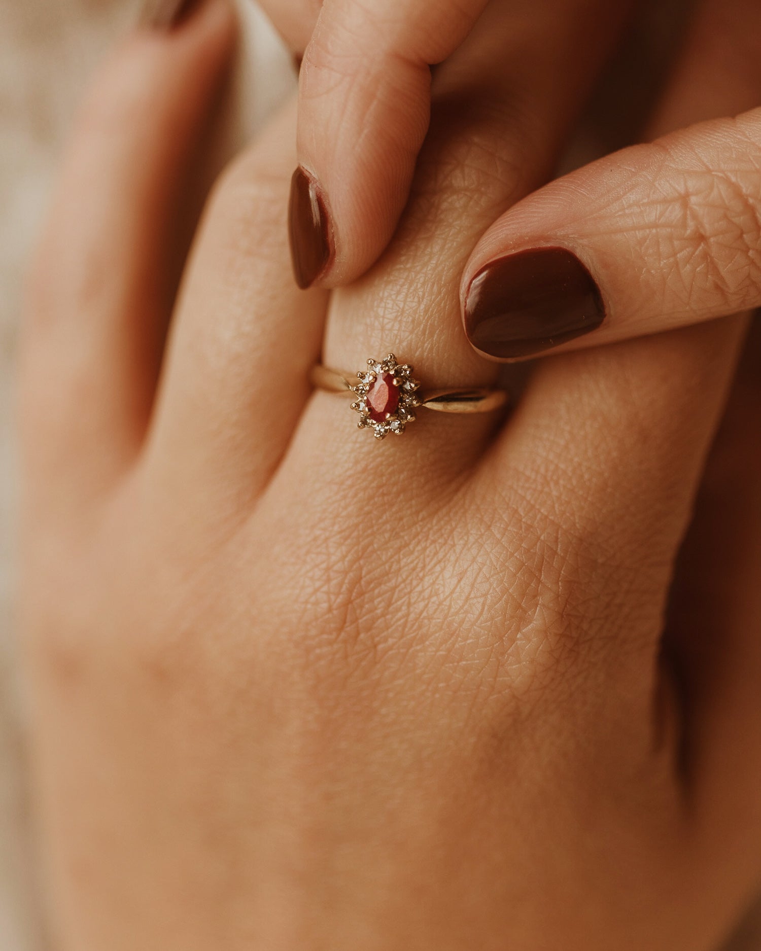 Image of Ophelia 9ct Gold Ruby & Diamond Ring