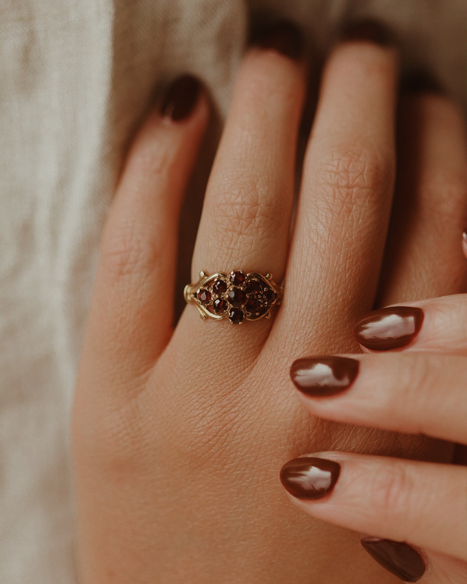 Image of Nancy 9ct Gold Garnet Ring