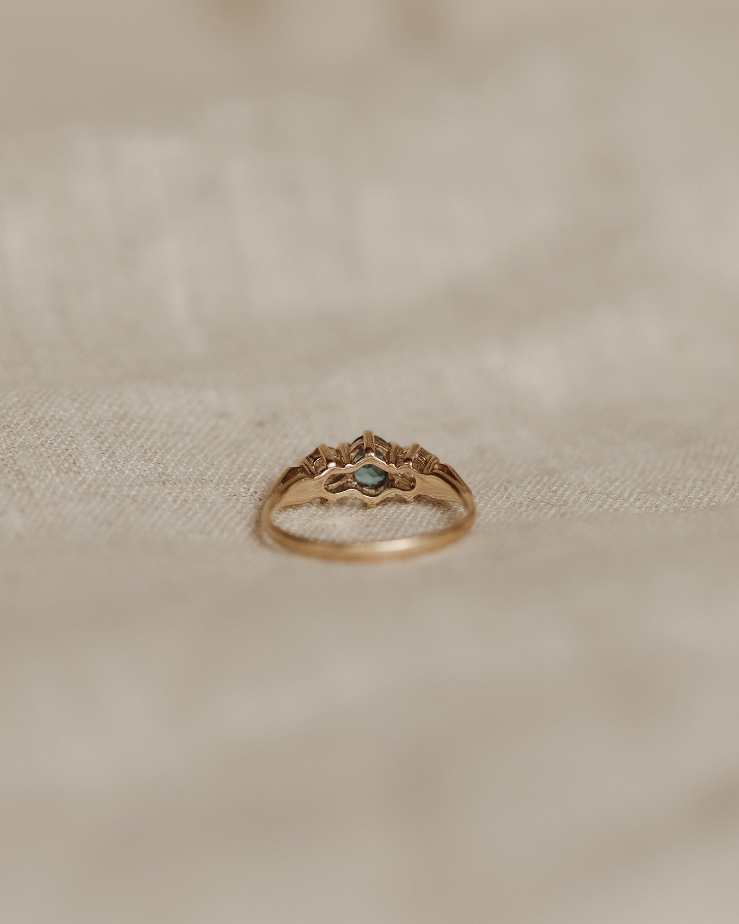 Esther 9ct Gold Blue Topaz & Diamond Ring