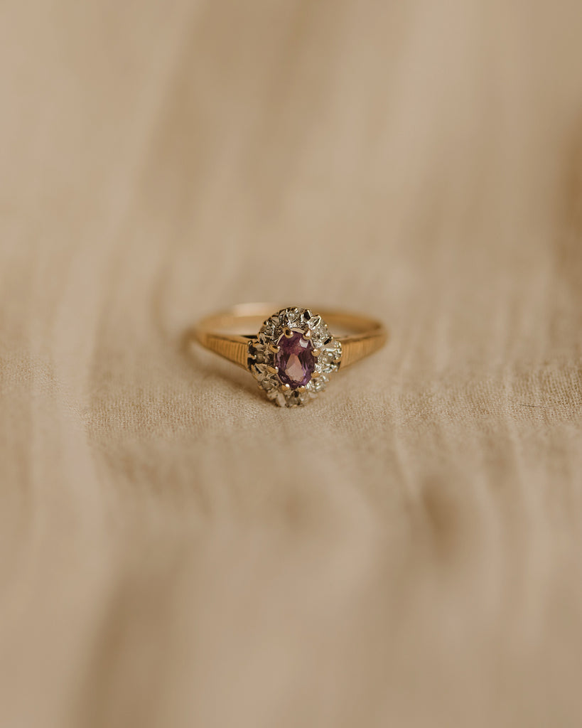 Eugenie 1978 9ct Gold Amethyst & Diamond Ring