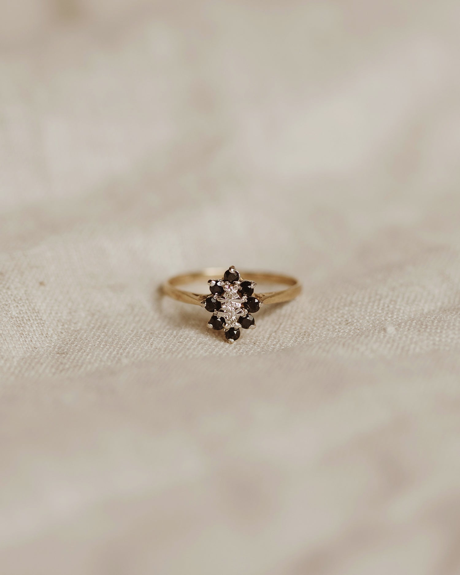 June 9ct Gold Sapphire & Diamond Ring