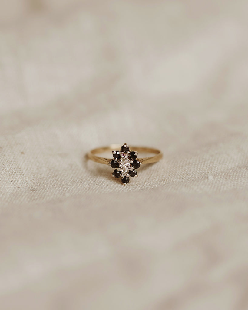 June 9ct Gold Sapphire & Diamond Ring