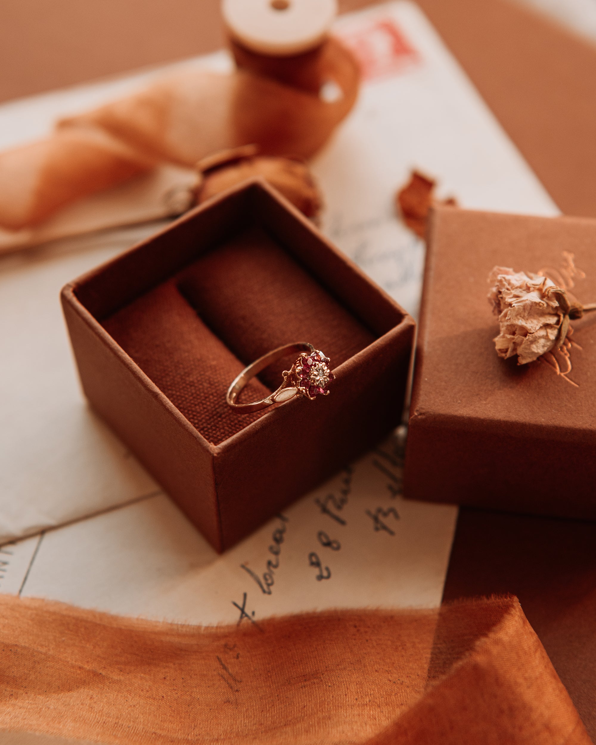 Image of Lucille 9ct Gold Diamond & Ruby Ring