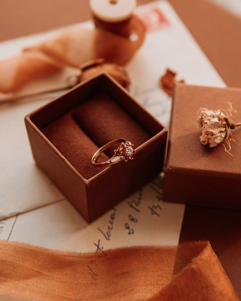 Lucille 9ct Gold Diamond & Ruby Ring