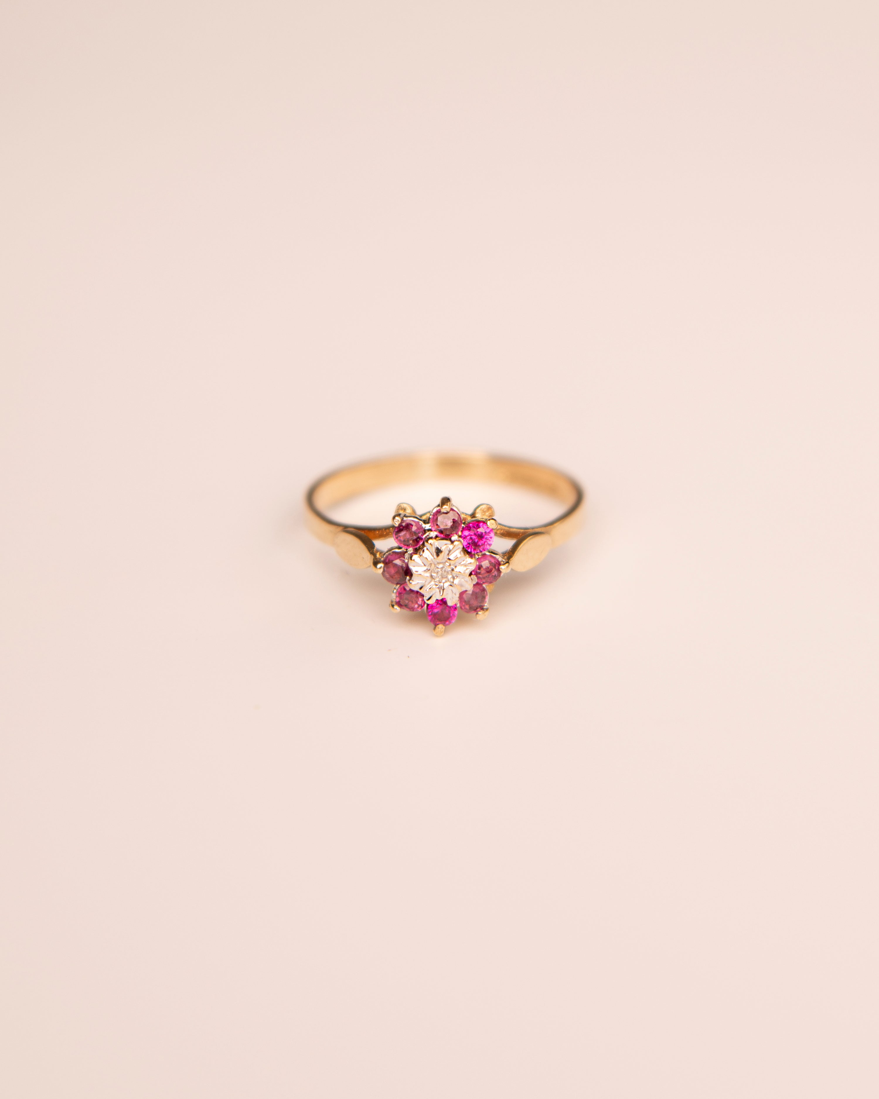 Lucille 9ct Gold Diamond & Ruby Ring