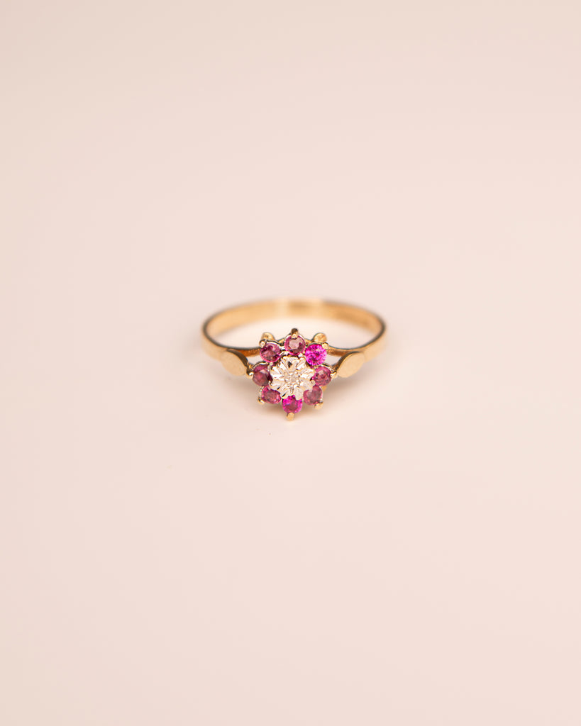 Lucille 9ct Gold Diamond & Ruby Ring