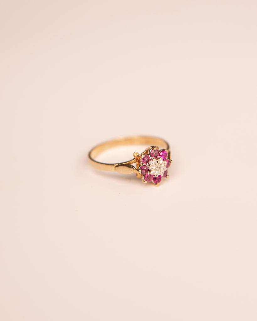 Lucille 9ct Gold Diamond & Ruby Ring