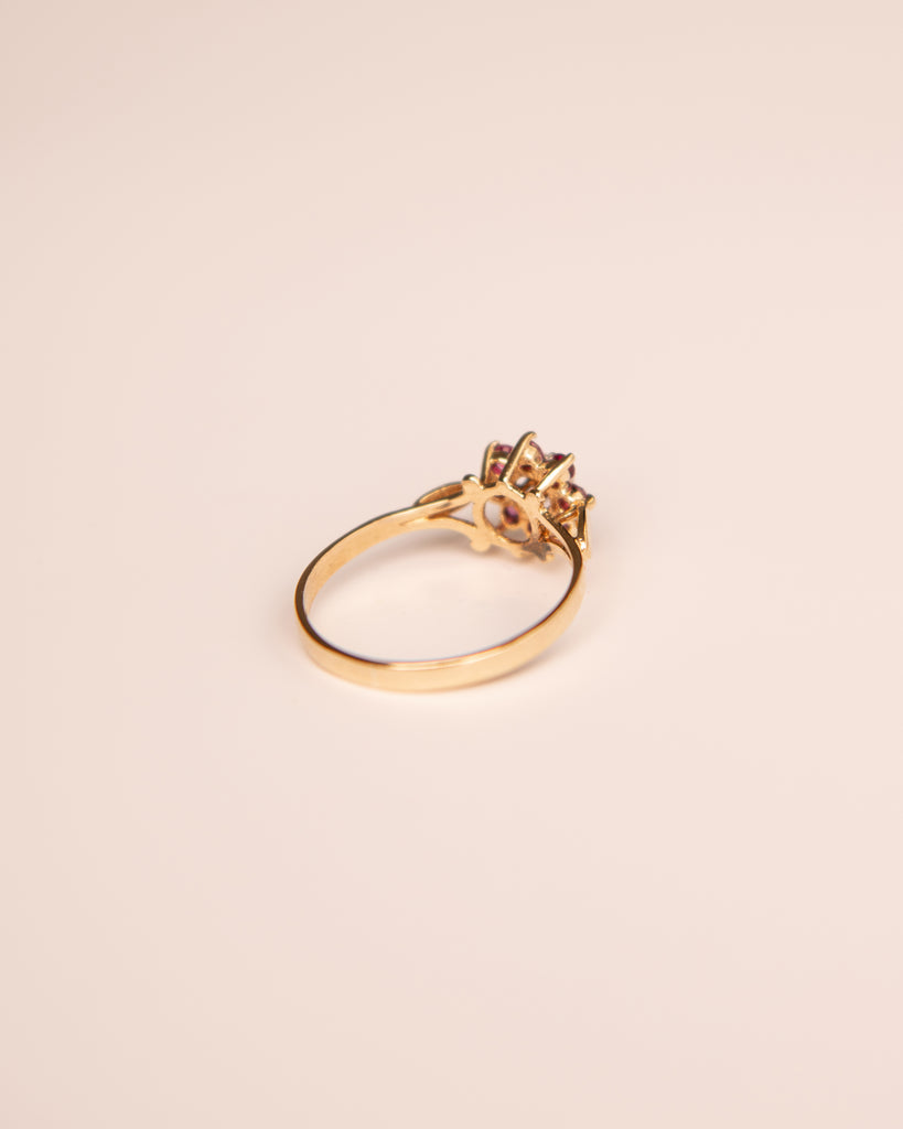 Lucille 9ct Gold Diamond & Ruby Ring