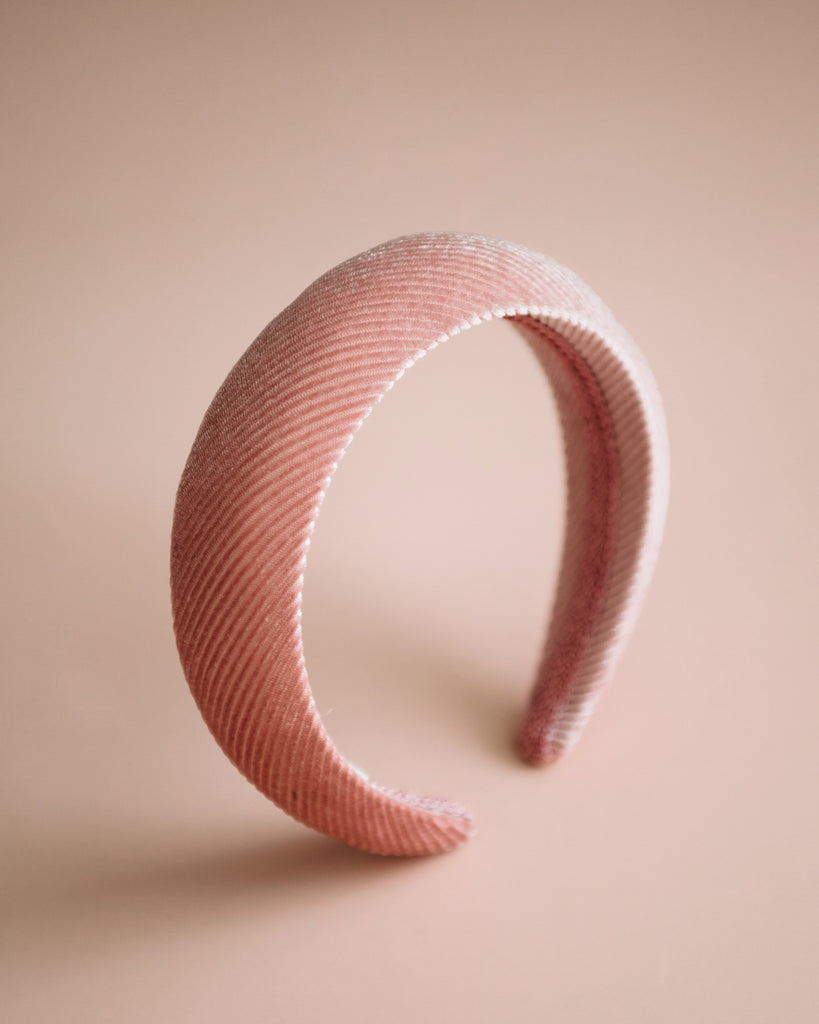 Vera Blush Pink Velvet Padded Headband