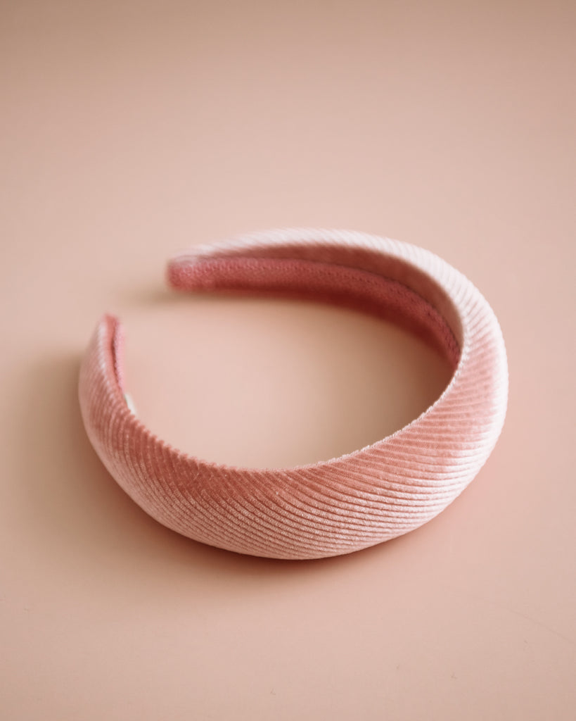 Vera Blush Pink Velvet Padded Headband