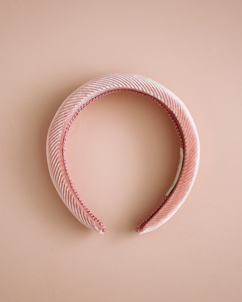 Vera Blush Pink Velvet Padded Headband