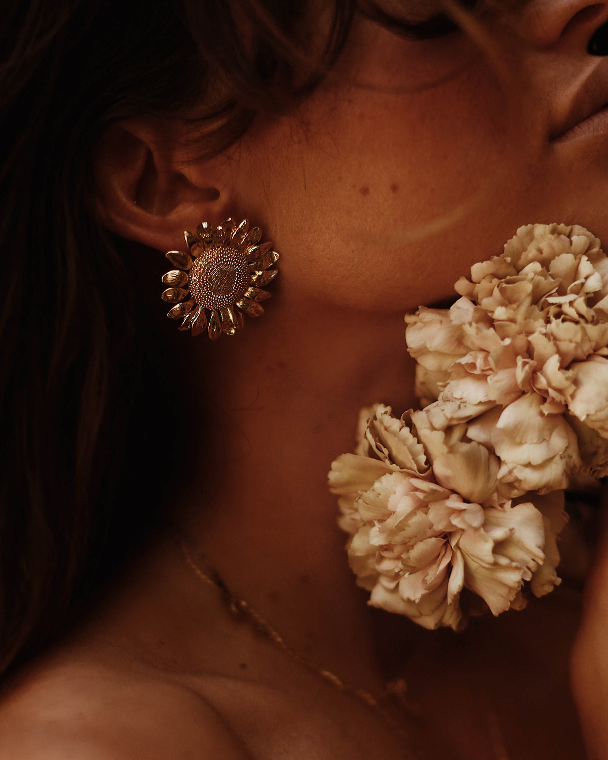 Image of Helga Oversize Sunflower Earrings