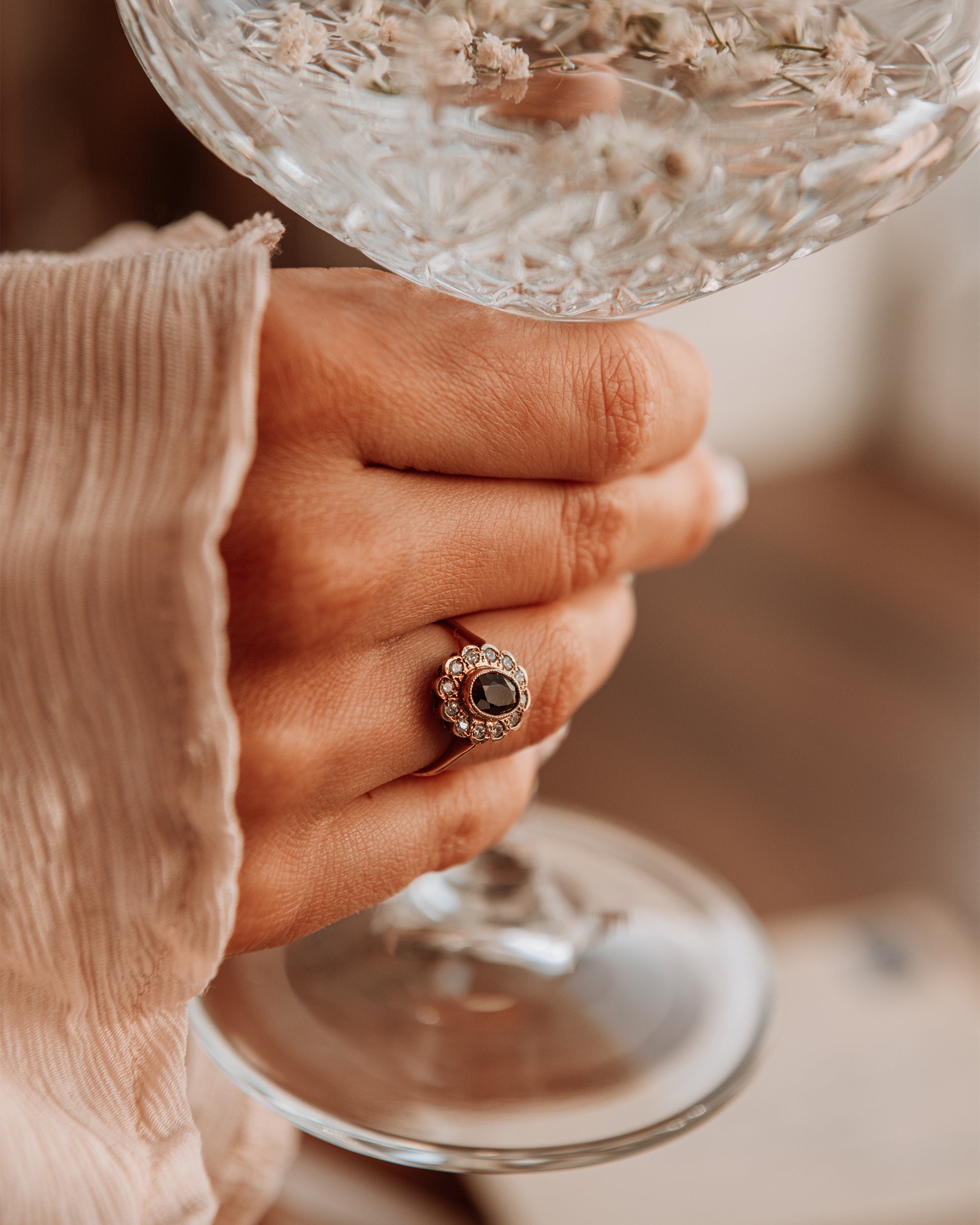 Image of Josephine 9ct Gold Vintage Garnet Ring