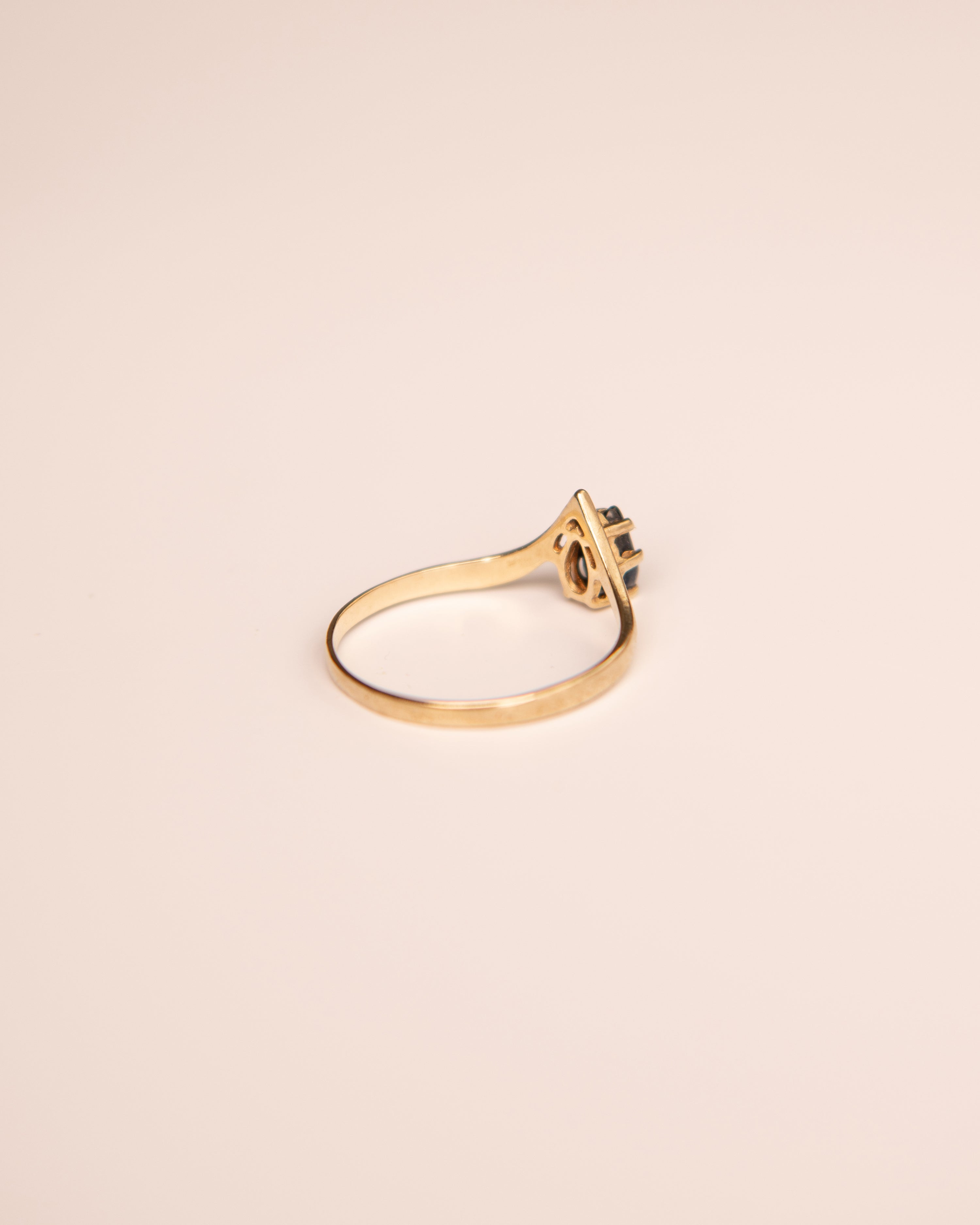 Ines 9ct Gold Sapphire Wishbone Ring