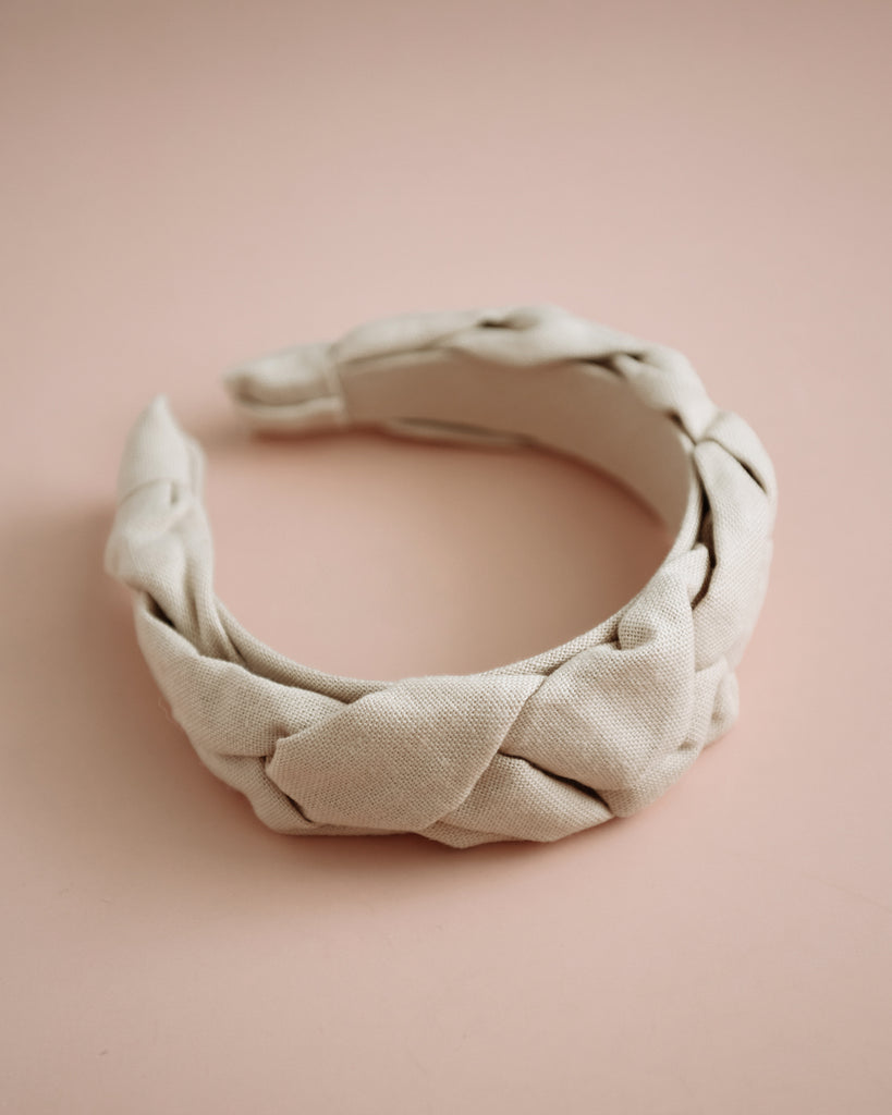 Millicent Natural Linen Plaited Headband