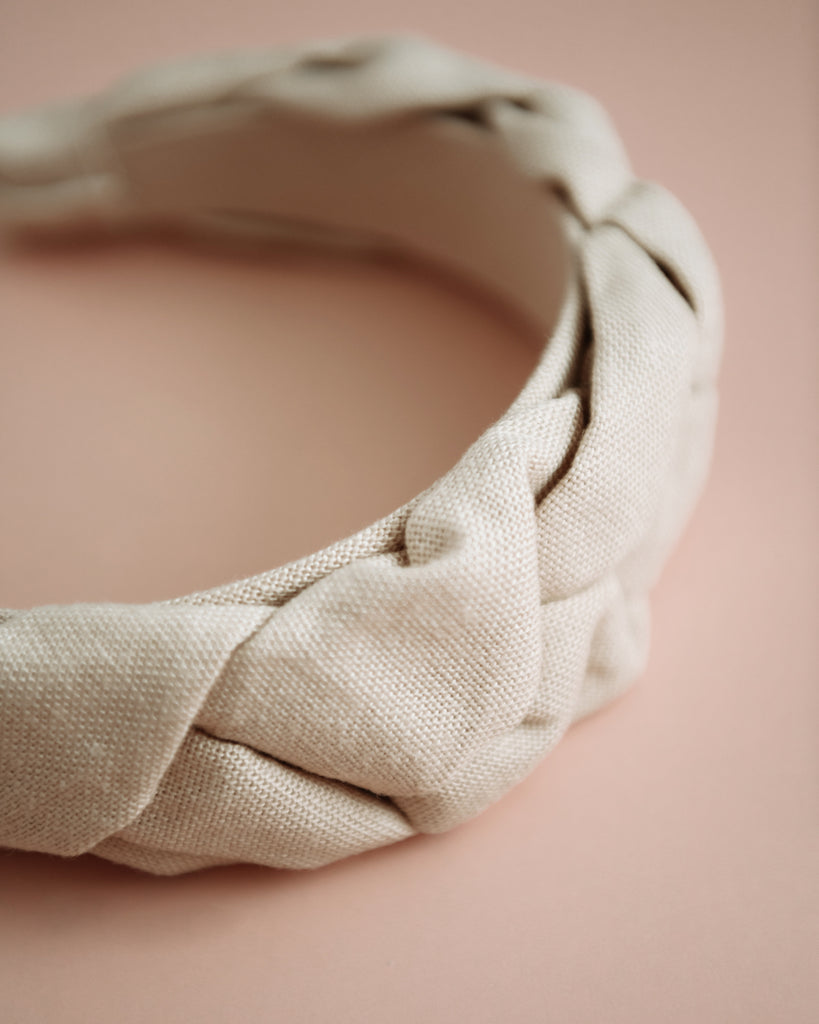 Millicent Natural Linen Plaited Headband