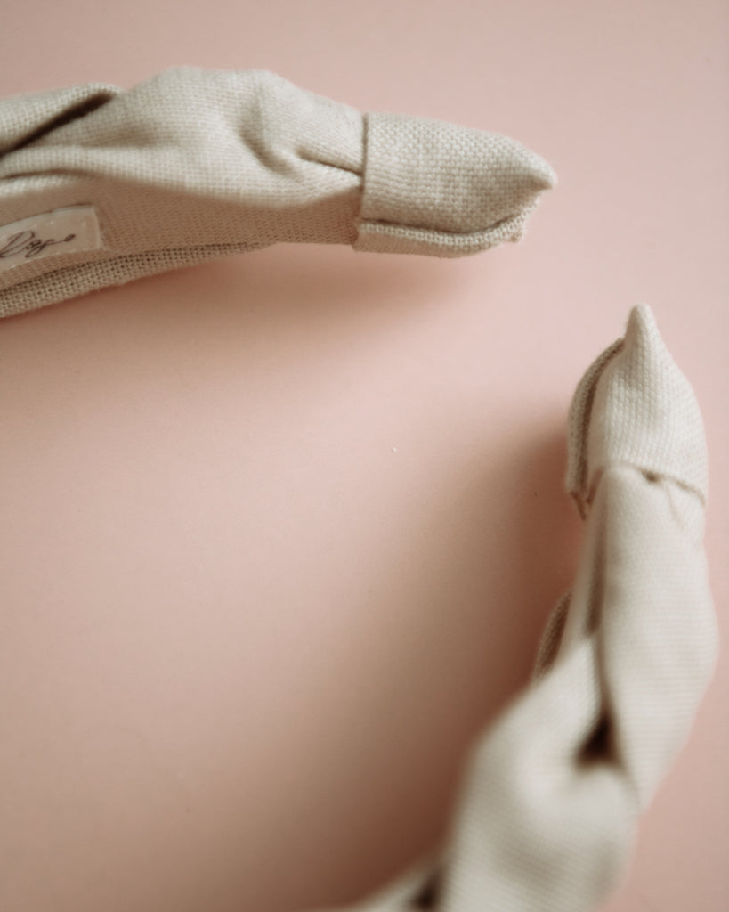 Millicent Natural Linen Plaited Headband