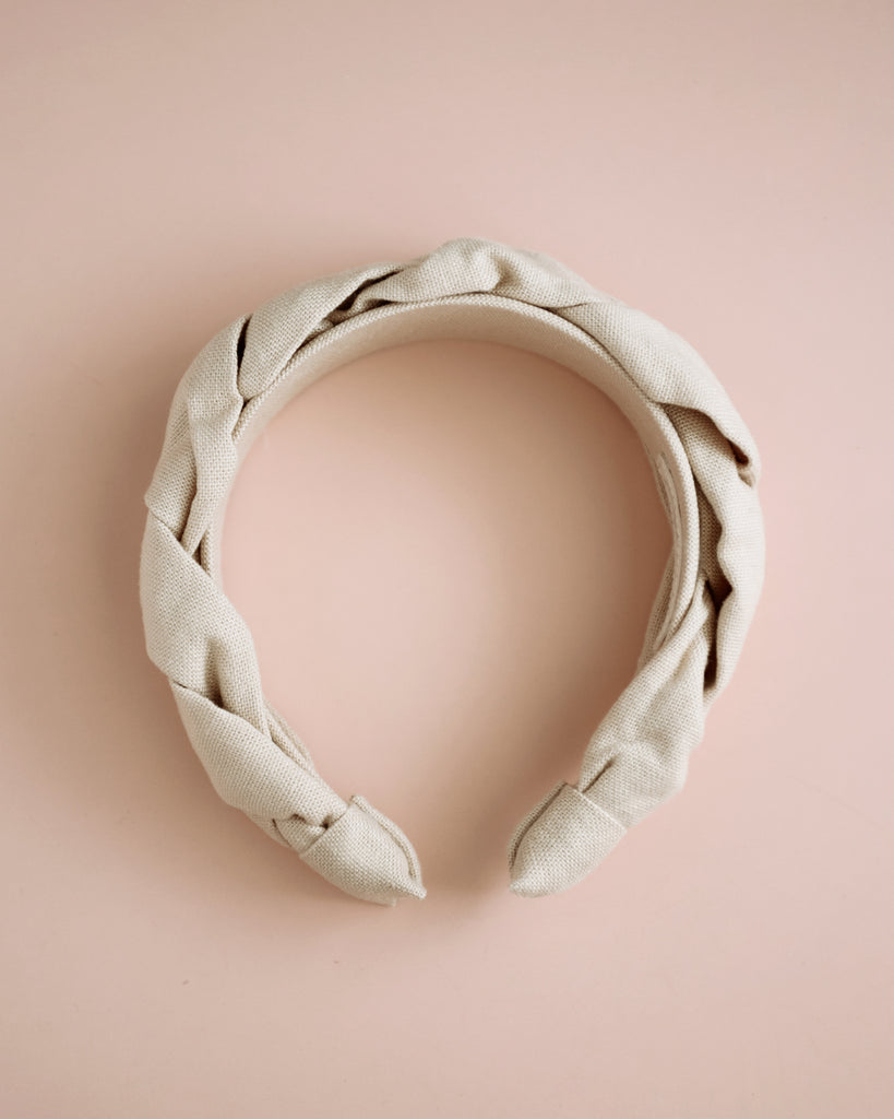 Millicent Natural Linen Plaited Headband